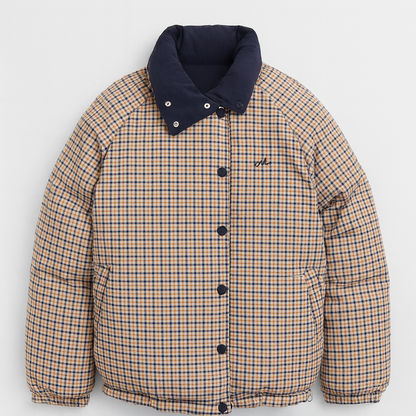 Reversible Check & Navy Puffer