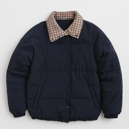 Reversible Check & Navy Puffer