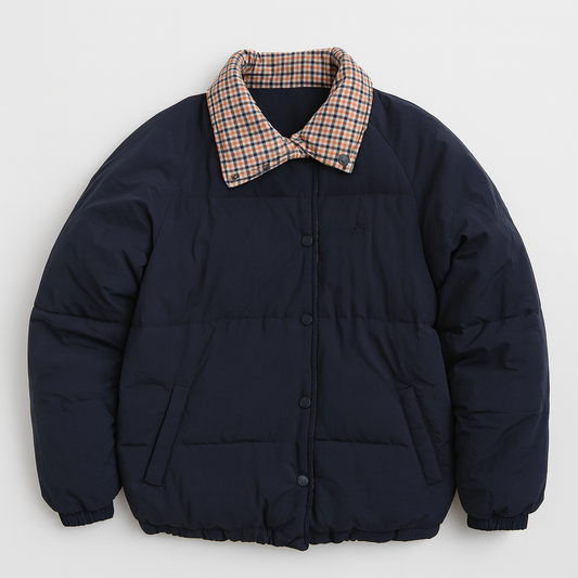 Reversible Check & Navy Puffer