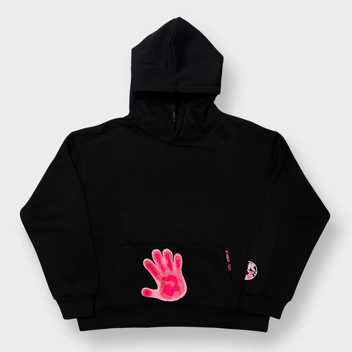 Thermal Handprint Hoodie – Black/Pink